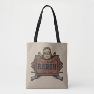Tote Bag NOM PERSONNALISÉ Canons Cowboy Connexion Western R