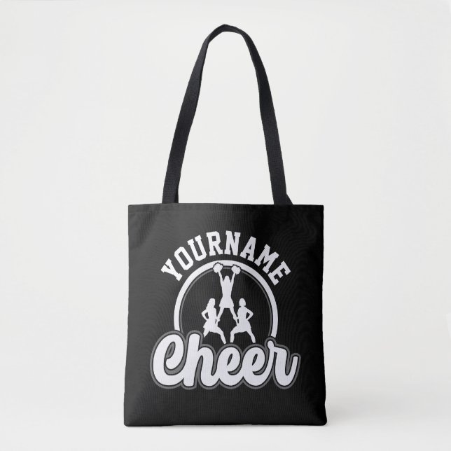 Tote Bag NOM personnalisé Cheer Team Varsity Pom-pom girl (Devant)