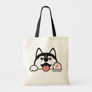 Tote Bag Nom personnalisé Cute Siberian Husky
