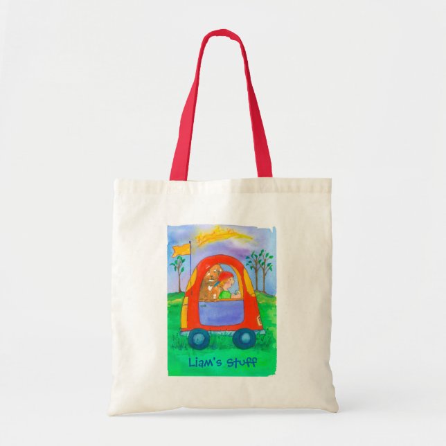 Tote Bag Nom personnalisé de la voiture de chien (Devant)