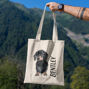 Tote Bag Nom personnalisé de l'animal de compagnie Dachshun