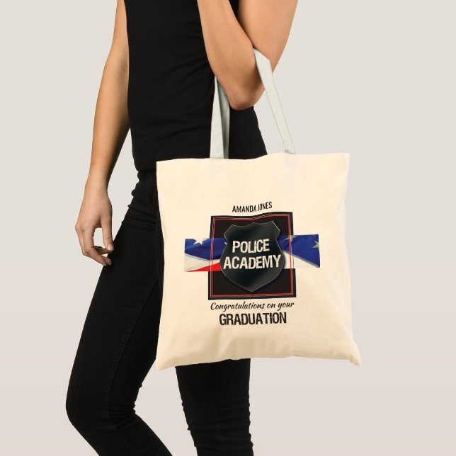 Tote Bag Nom personnalisé, diplôme de l'académie de police (Devant (produit))