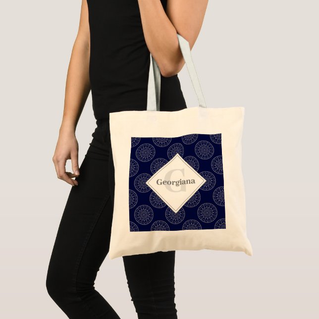 Tote Bag Nom Personnalisé Ditsy Winter Snow Angels Dots Sno (Devant (produit))