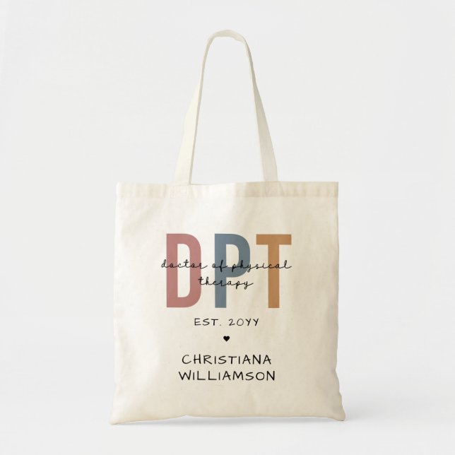 Tote Bag Nom personnalisé DPT Doctor of Physical Therapy (Devant)