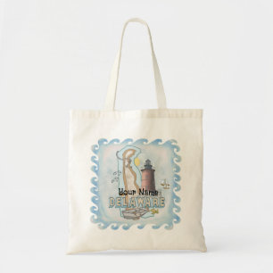 Tote Bag Nom personnalisé du phare Delaware