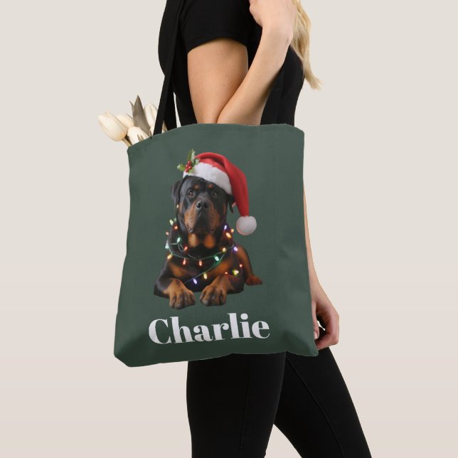 Tote Bag Nom personnalisé Fête de Chien Rotation Personnali (De près)
