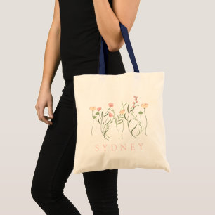 Tote Bag Nom personnalisé fleur sauvage