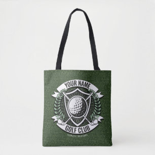 Tote Bag NOM personnalisé Golfer Golf Club Turf Clubhouse