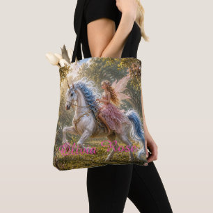 Tote Bag Nom personnalisé La licorne enchantée de la fée