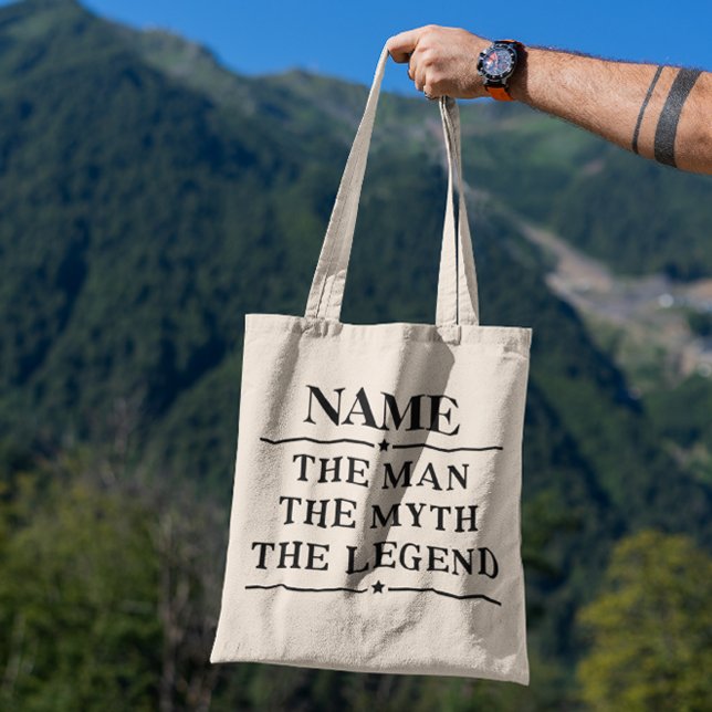 Tote Bag Nom Personnalisé L'Homme Le Mythe La Légende (Créateur téléchargé)