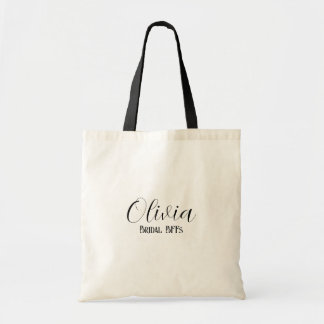 Tote Bag Nom personnalisé, Mariage de messagerie de script 