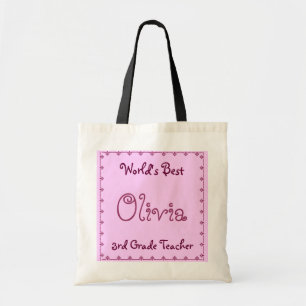 Tote Bag NOM PERSONNALISÉ Meilleur enseignant de troisième