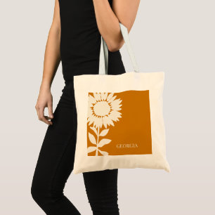 Tote Bag Nom personnalisé minimaliste moderne de tournesol