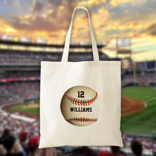 Tote Bag Nom personnalisé Numéro Baseball Sports