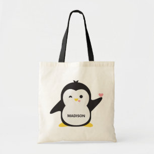 Tote Bag Nom personnalisé pingouin mignon