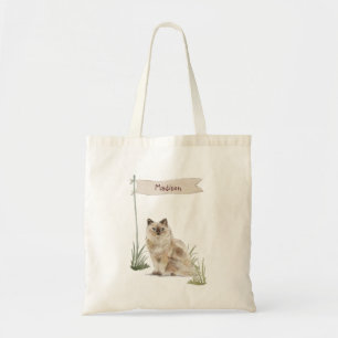 Tote Bag Nom personnalisé Ragdoll Chat Pet