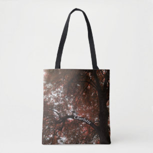 Tote Bag Nom personnalisé rustique arbre d'automne jardin f