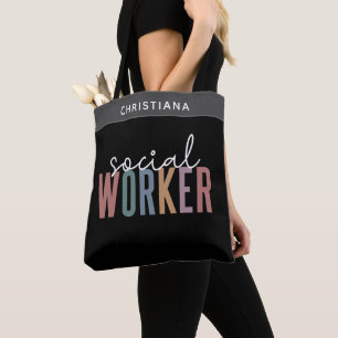 Tote Bag Nom personnalisé Social Worker MSW graduation Cade