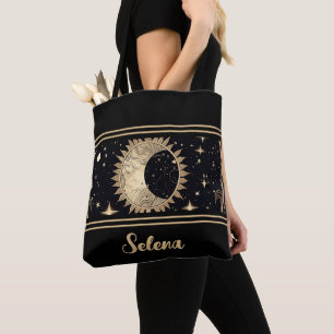 Tote Bag Nom personnalisé Stars célestes Sun Moon