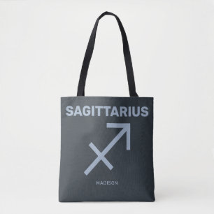 Tote Bag Nom personnalisé / Texte Symbole zodiaque Sagittar