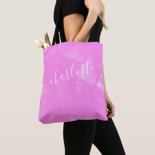 Tote Bag Nom personnel esthétique rose mignon Grunge