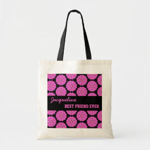 Tote Bag Nom toujours fait sur commande rose V088 de