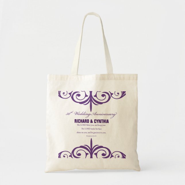 Tote Bag Noms personnalisés, 50e anniversaire du Mariage à  (Devant)