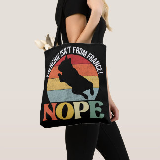 Tote Bag Nope frenchie n'est pas de France - Black fourre-t