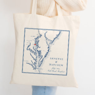 Tote Bag North Beach Maryland Élégant Mariage de la Marine 