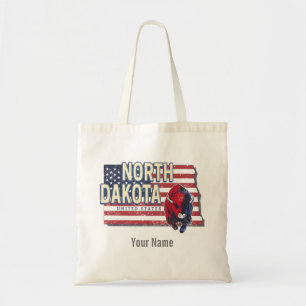 Tote Bag North Dakota State États-Unis Retro Map Vintage