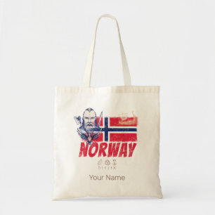 Tote Bag Norvège Vive Drapeau Vintage Et Souvenir De Navire
