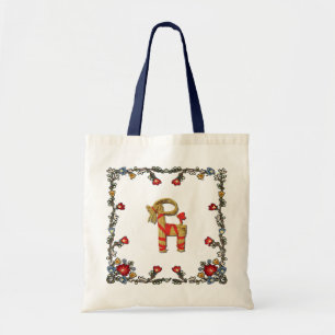 Tote Bag Norvégien Bunad floral et chèvre de Noël de