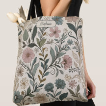 Nostalgic Floral Pattern Stylish Carry Bag Custom