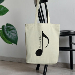 Tote Bag Note musicale Black Graphiste Personnalisée