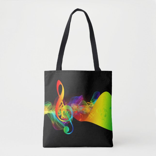 Tote Bag Note musicale colorée (Devant)