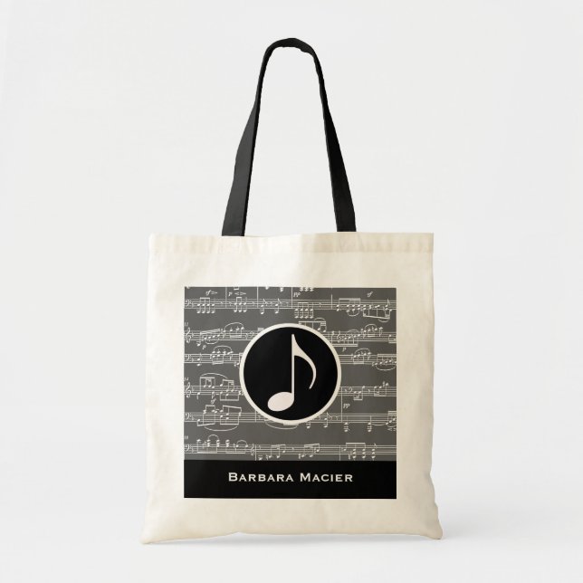 Tote Bag note musicale personnalisée (Devant)