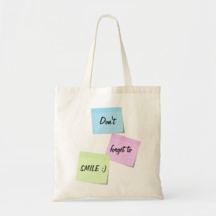 Tote Bag Notes collantes Couleurs pastel mignonnes Texte so