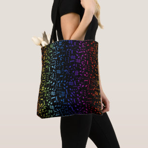 Tote Bag Notes de musique colorées dansantes Amoureux de la