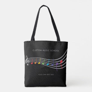 Tote Bag Notes de musique de l'école de musique personnalis