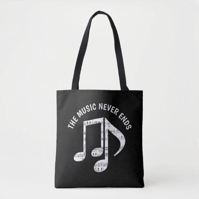 Tote Bag Notes de musique noire (Devant)