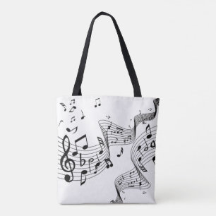 Tote Bag Notes de musique sur fond blanc