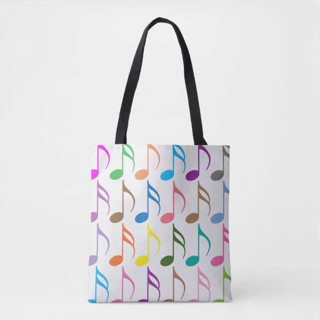Tote Bag Notes musicales colorées motif (Devant)