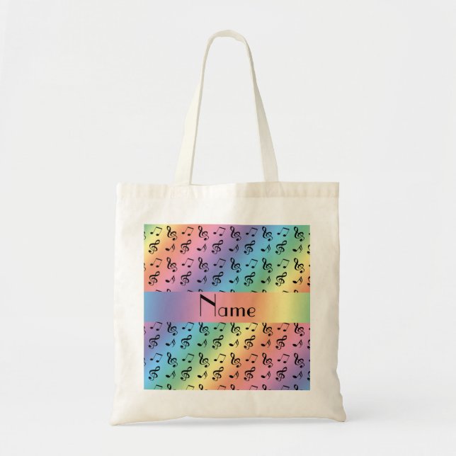 Tote Bag Notes nommées personnalisées de musique (Devant)