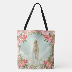 Tote Bag Notre Madame des roses roses de Fatima