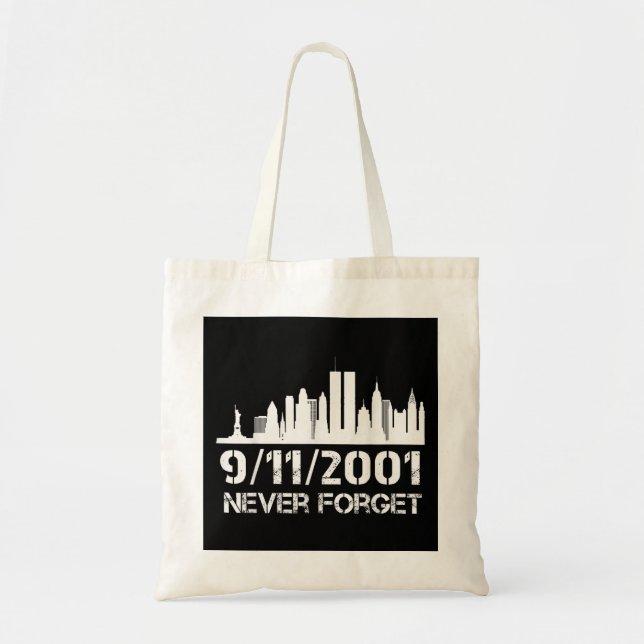 Tote Bag N'oubliez jamais 911 21e anniversaire mémorial pat (Devant)