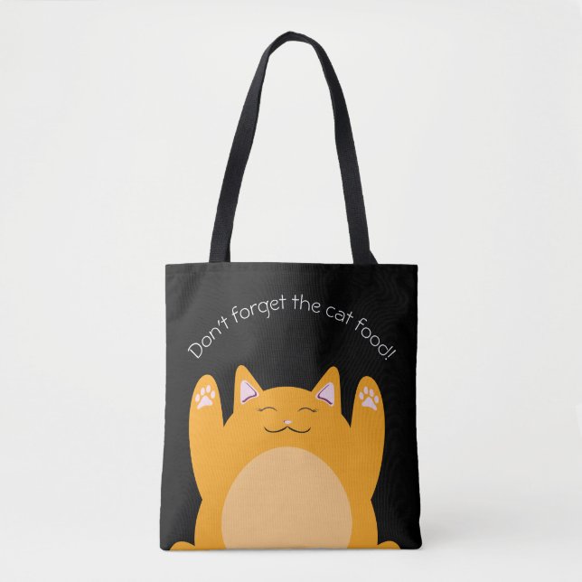 Tote Bag N'oubliez pas les aliments pour chats fourre-tout (Devant)