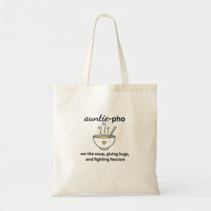 Tote Bag Nouilles Soupe Tante-Pho Hugs Anti-Fascisme