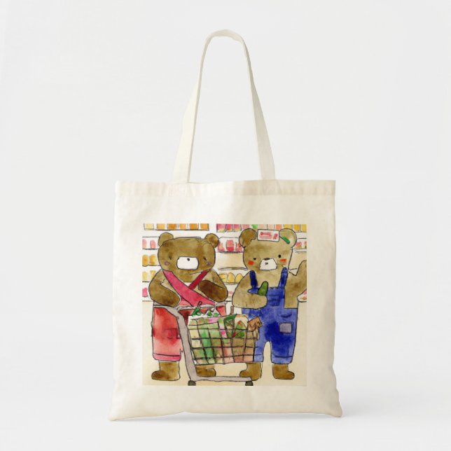 Tote Bag Nounours acheter ai généré couleur d'eau (Devant)
