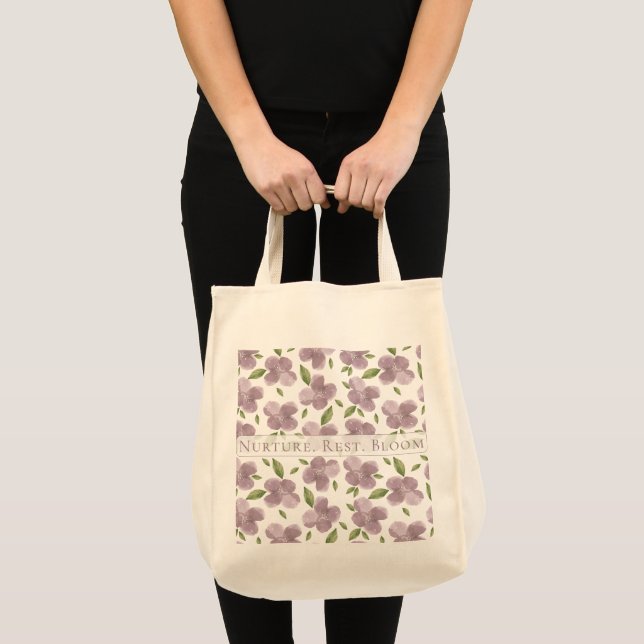 Tote Bag Nourriture Rest Fleuron pourpre (Devant (produit))