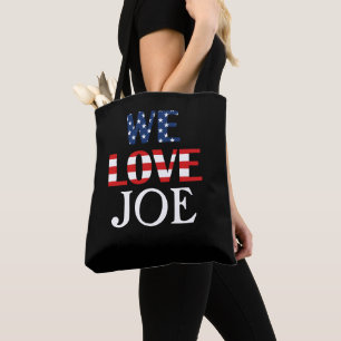Tote Bag Nous aimons Joe, Drapeau Américain